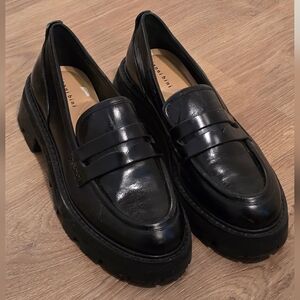 Gianni Bini Black Chunky Leather Penny Loafers